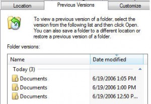 Vista Previous Versions